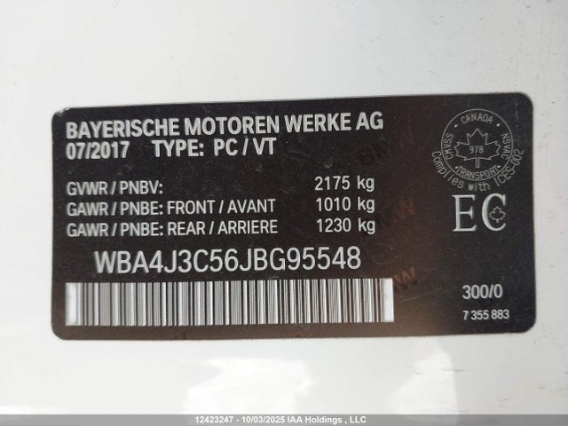 BMW 430I 2018 WBA4J3C56JBG95548 Image 9