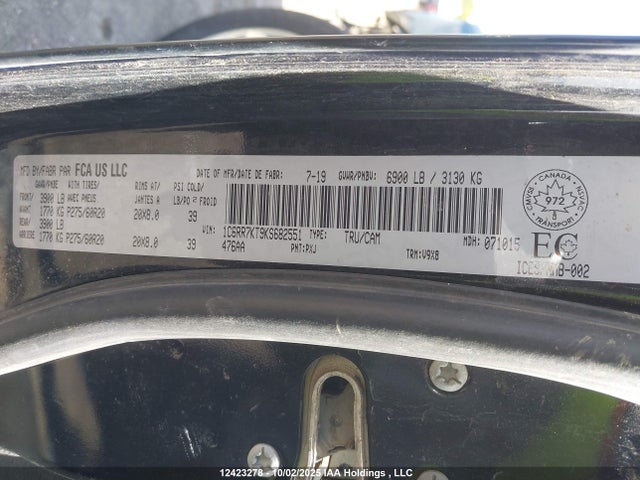 1C6RR7KT9KS682551 RAM 1500