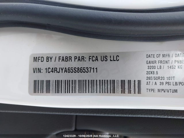 1C4RJYA65S8653711 Jeep Grand Cherokee 4xe