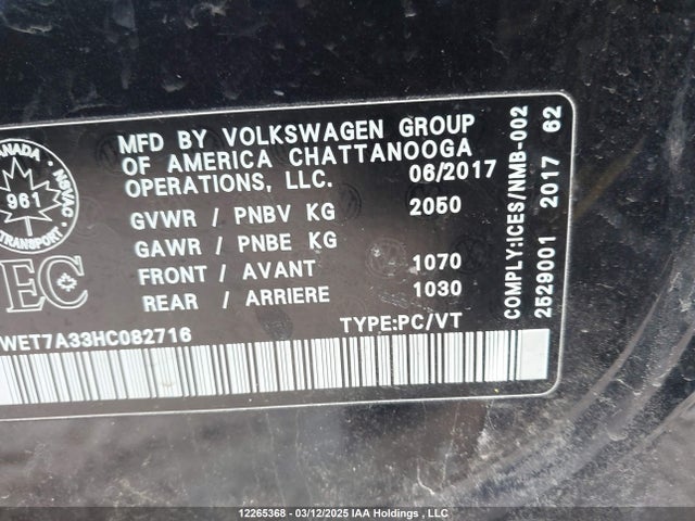 1VWET7A33HC082716 Volkswagen tsi