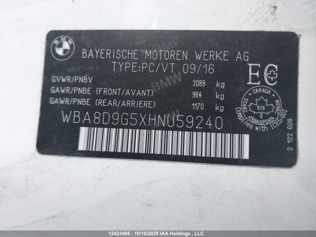 WBA8D9G5XHNU59240 BMW 330I