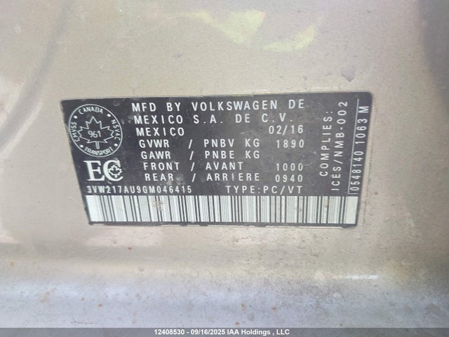 3VW217AU9GM046415 Volkswagen 1.8 tsi