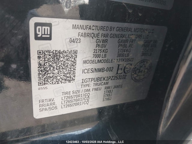 1GTPUBEK1PZ253102 GMC l3b