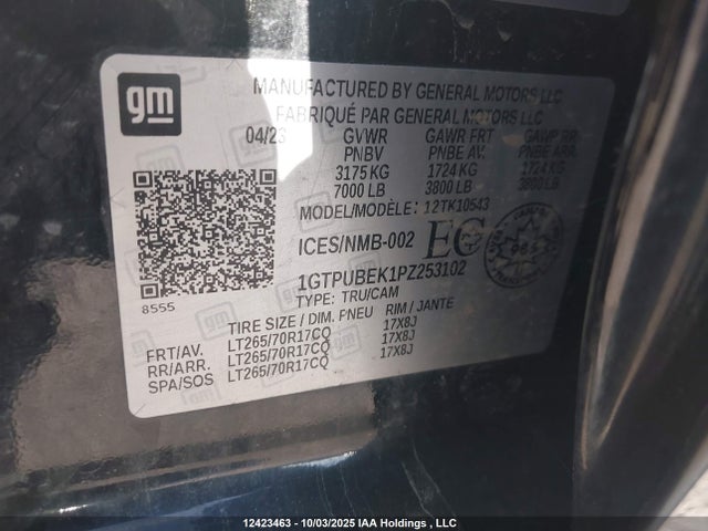 1GTPUBEK1PZ253102 GMC l3b