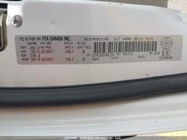 2C4RDGBG9HR881250 Dodge Grand Caravan