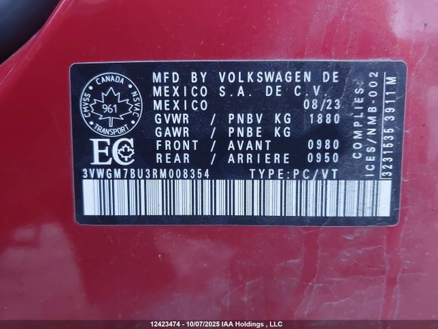 3VWGM7BU3RM008354 Volkswagen Jetta Highline