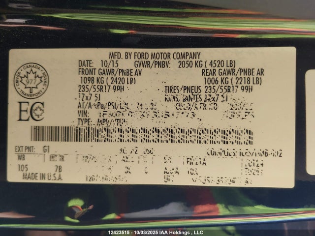 1FMCU0GX7GUB17173 Ford 2016
