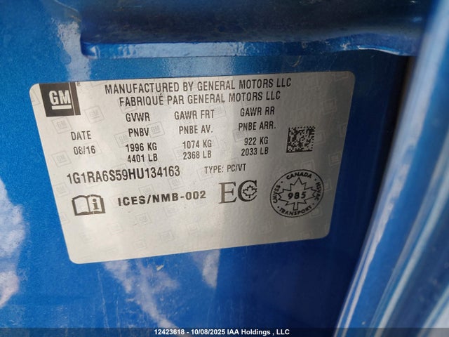 1G1RA6S59HU134163 Chevrolet l3a - di: direct injectio, vvt: variable valve timing, hybrid, gen 1