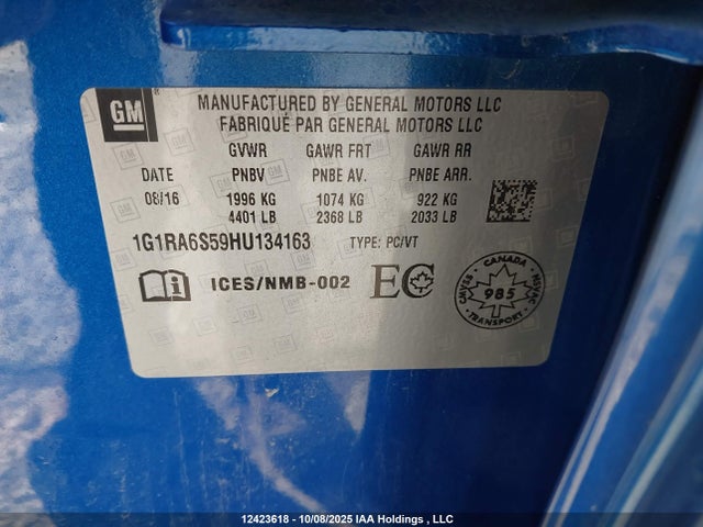 1G1RA6S59HU134163 Chevrolet l3a - di: direct injectio, vvt: variable valve timing, hybrid, gen 1