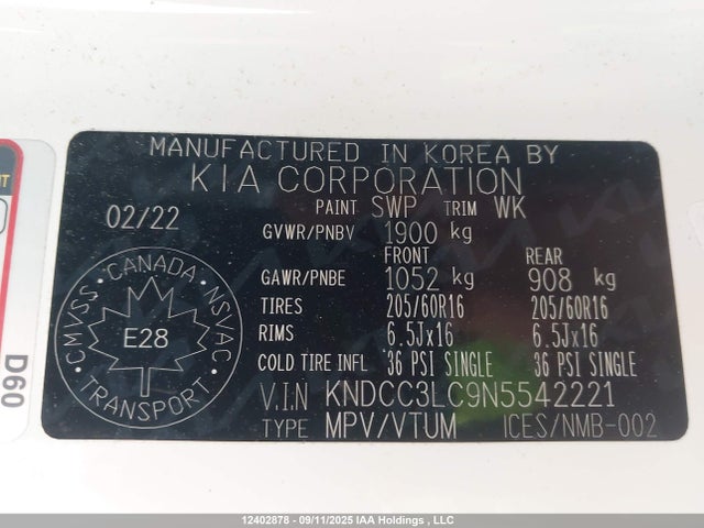 KIA gdi 2022 KNDCC3LC9N5542221 Image 19