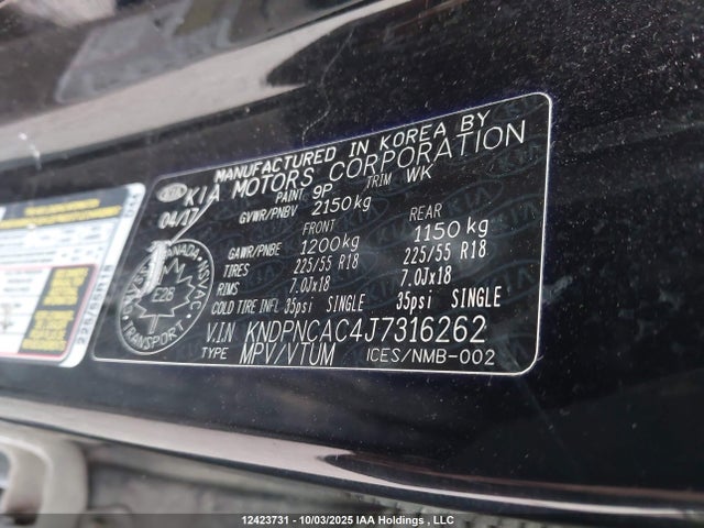 KIA gdi theta ii 2018 KNDPNCAC4J7316262 Image 9