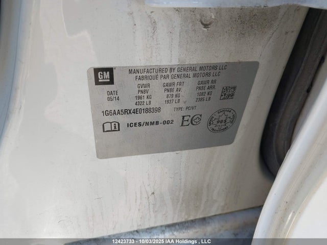 Cadillac ltg 2014 1G6AA5RX4E0188398 Image 9