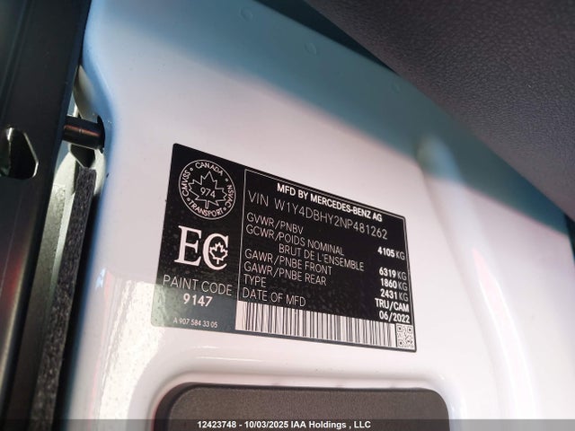 W1Y4DBHY2NP481262 Mercedes-Benz om651