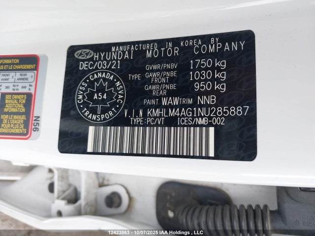 Hyundai mpi nu pe 2022 KMHLM4AG1NU285887 Image 9
