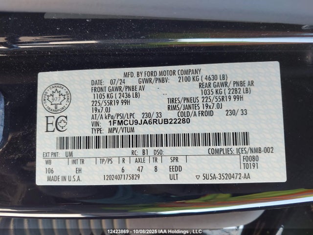 Ford gtdi a 2024 1FMCU9JA6RUB22280 Image 9