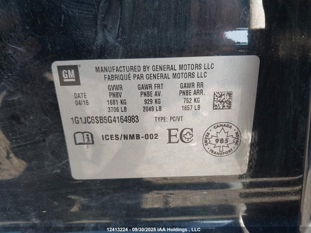 1G1JC6SB5G4164983 Chevrolet luv - vvt, alum, e85 max