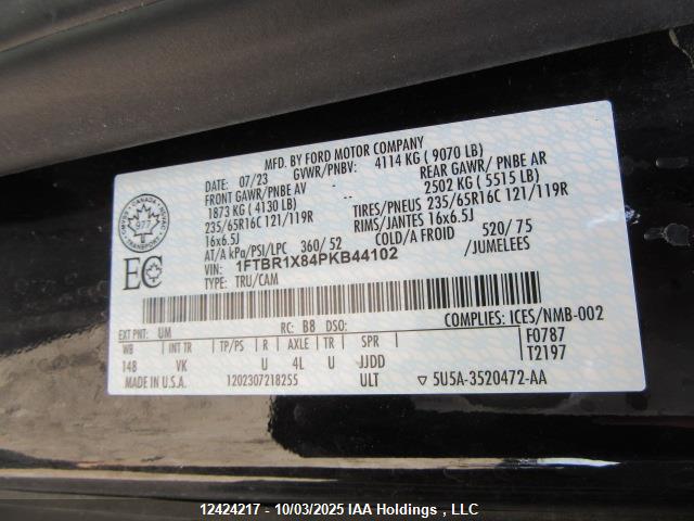 1FTBR1X84PKB44102 Ford 3.5l v6 cyclone