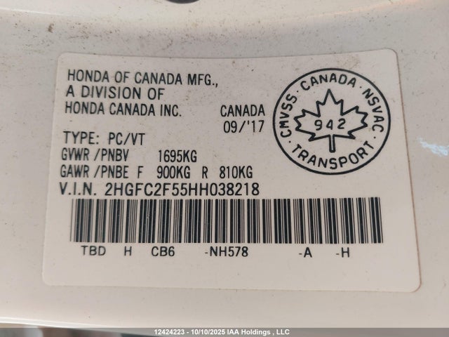 Honda Civic 2017 2HGFC2F55HH038218 Image 19
