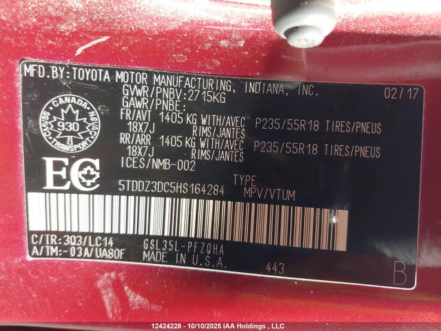 Toyota 2gr-fks 2017 5TDDZ3DC5HS164284 Image 19