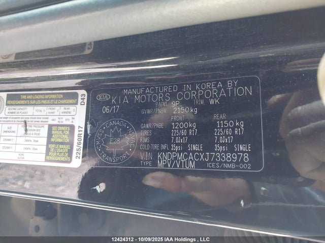 KIA gdi theta ii 2018 KNDPMCACXJ7338978 Image 17
