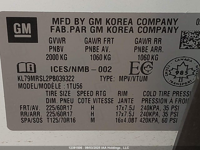 KL79MRSL2PB039322 Chevrolet l3t