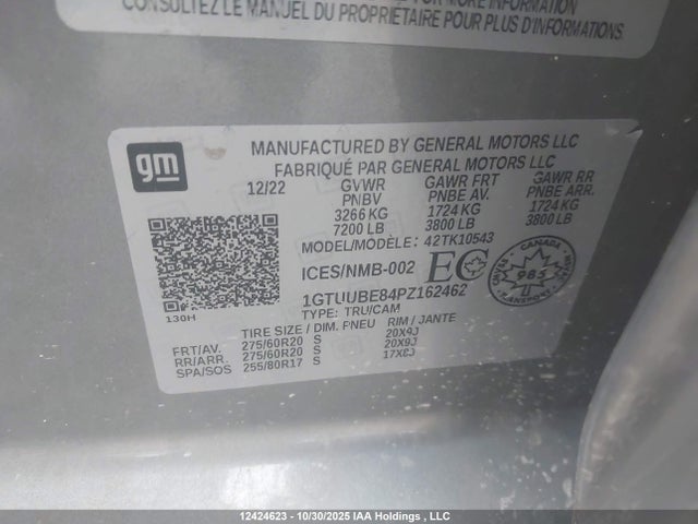 1GTUUBE84PZ162462 GMC Sierra K1500 Sle