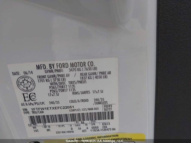 Ford 2014 2014 1FTFW1ETXEFC22051 Image 16