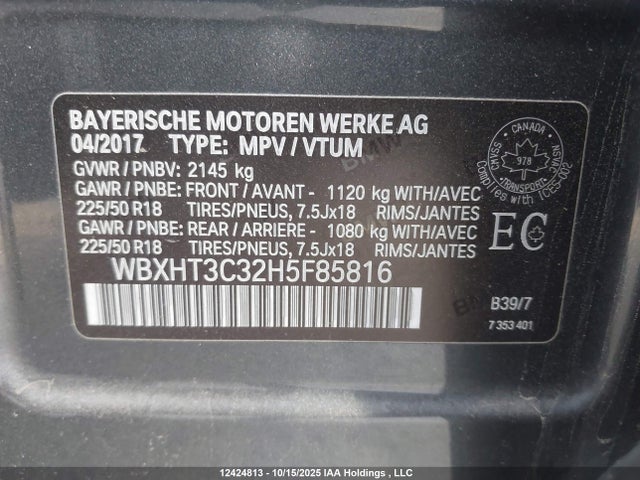 WBXHT3C32H5F85816 BMW X1