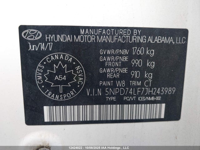 Hyundai mpi nu 2018 5NPD74LF7JH243989 Image 18