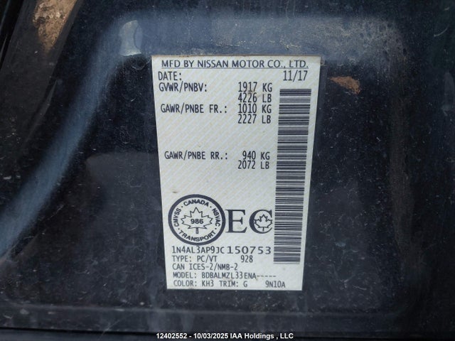 1N4AL3AP9JC150753 Nissan 2018