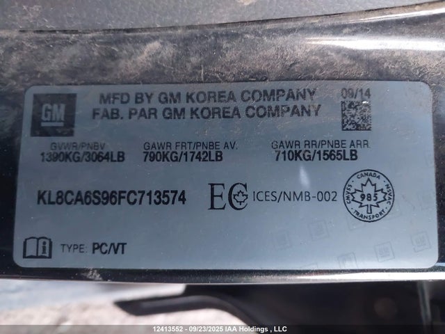 Chevrolet ll0 2015 KL8CA6S96FC713574 Image 9
