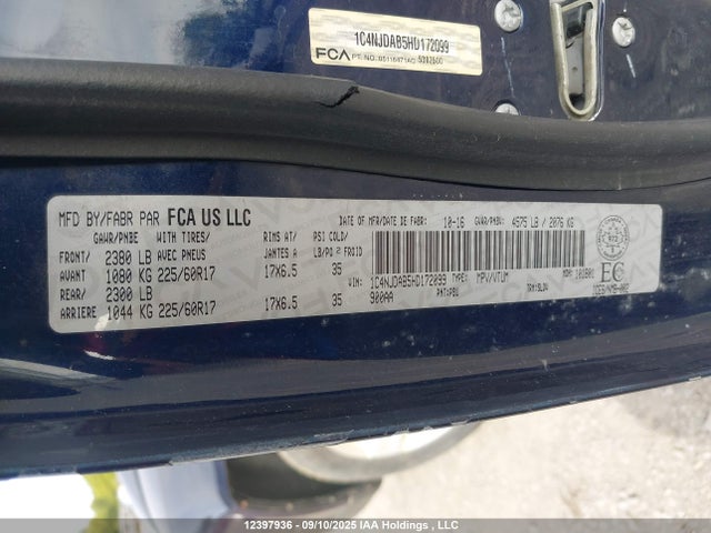 Jeep 2017 2017 1C4NJDAB5HD172099 Image 9