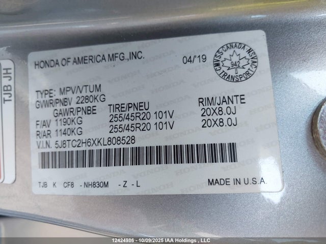 5J8TC2H6XKL808528 Acura Rdx A-spec