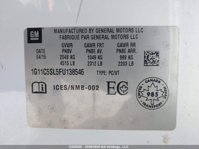 1G11C5SL5FU138546 Chevrolet lkw
