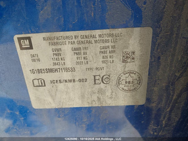 1G1BE5SM6H7116533 Chevrolet Cruze