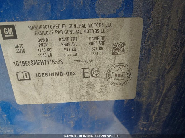 1G1BE5SM6H7116533 Chevrolet Cruze
