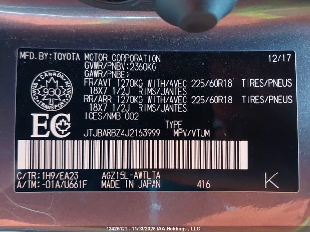 JTJBARBZ4J2163999 Lexus NX 300