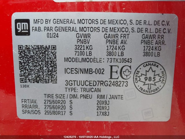 GMC l84 2024 3GTUUCED7RG248273 Image 19