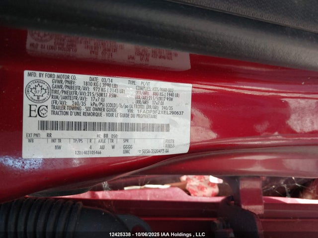 Ford 2014 2014 1FADP3F2XEL290637 Image 9