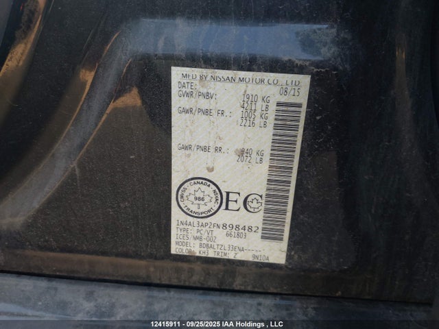 Nissan 2015 2015 1N4AL3AP2FN898482 Image 9