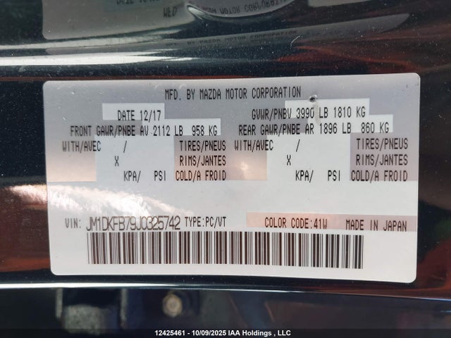 Продаж на аукціоні авто 2018 Mazda Cx-3 Gx, vin: JM1DKFB79J0325742, номер лоту: 12425461