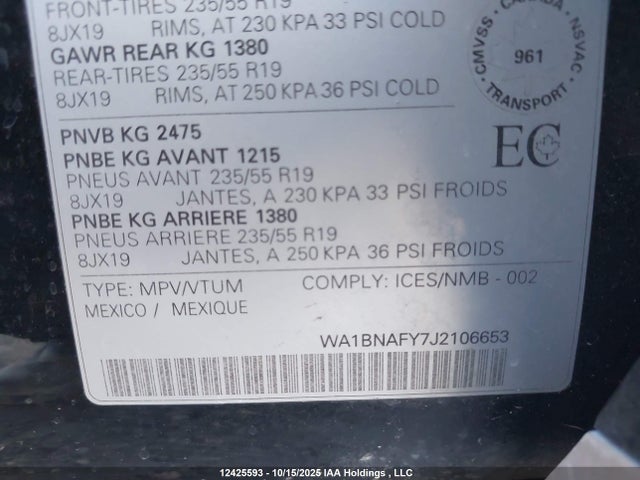 WA1BNAFY7J2106653 Audi Q5 2.0t Progressiv