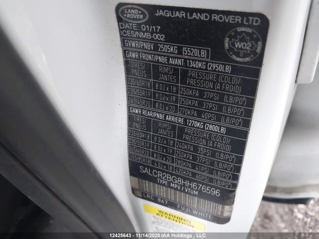 SALCR2BG8HH676596 Land Rover Discovery Sport Hse