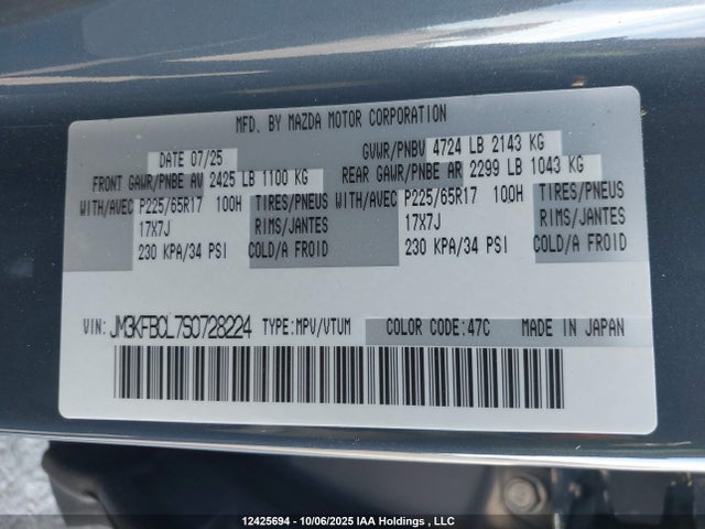 JM3KFBCL7S0728224 Mazda py