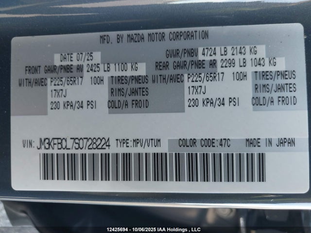 JM3KFBCL7S0728224 Mazda py
