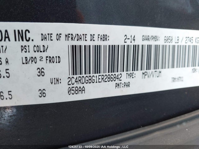 2C4RDGBG1ER286842 Dodge Grand Caravan