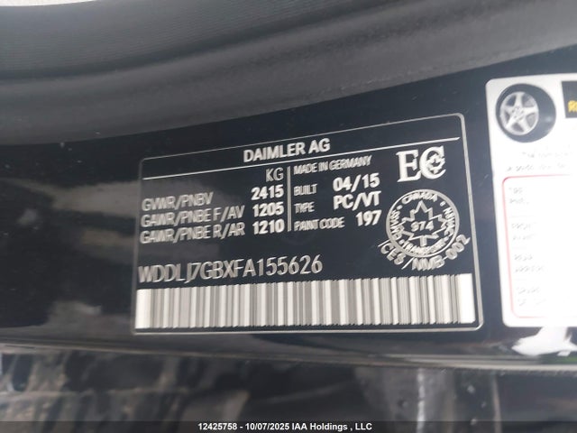 WDDLJ7GBXFA155626 Mercedes-Benz Cls-Class