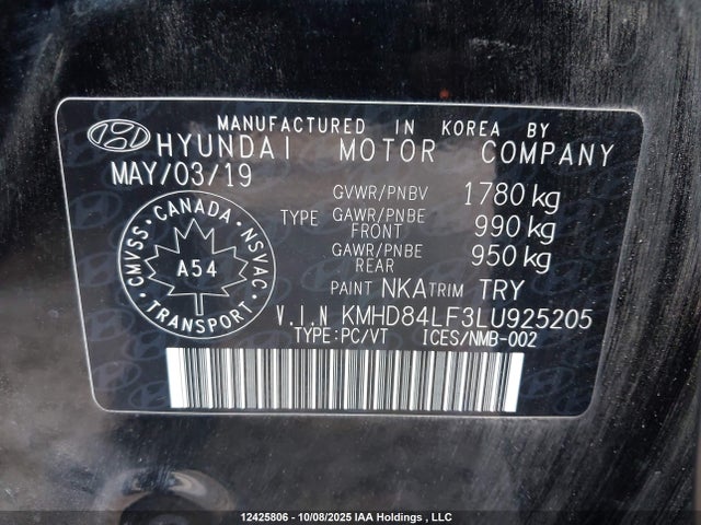 Hyundai mpi nu 2020 KMHD84LF3LU925205 Image 9