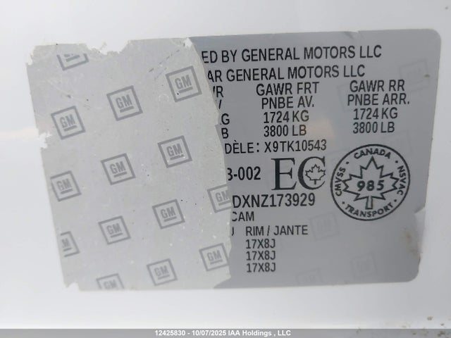 1GTU9BEDXNZ173929 GMC l84