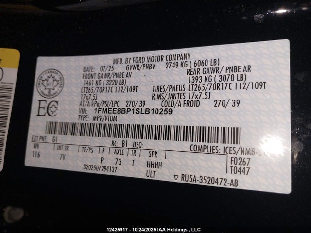 1FMEE8BP1SLB10259 Ford Bronco